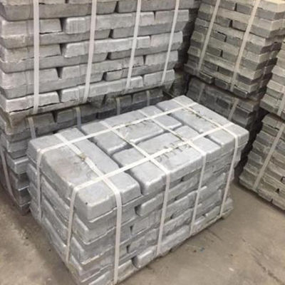 Lingot 99,995% 420 extérieurs propres x 205 x 55mm de zinc de JIS AISI